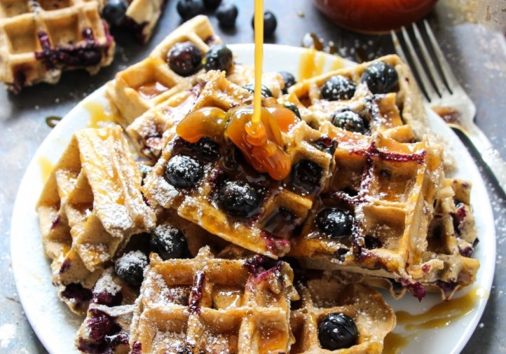 Blueberry Waffles with Browned Butter